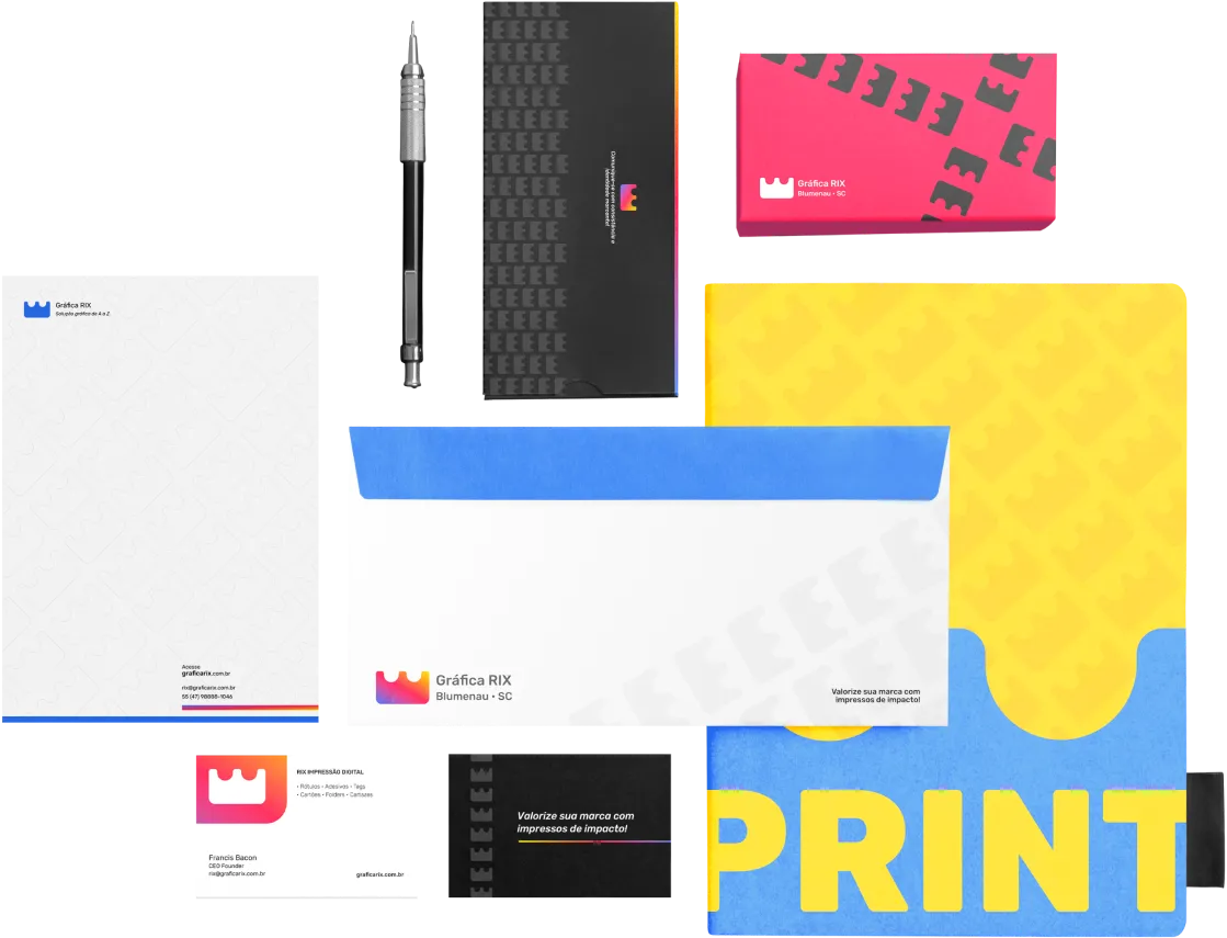 Materiais Comerciais feitos pela Gráfica RIX