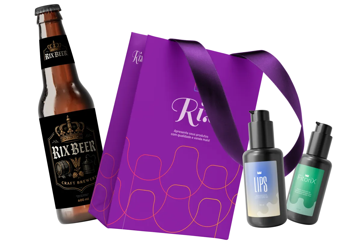 Rótulos em embalagens, garrafas e frascos feitos pela Gráfica RIX